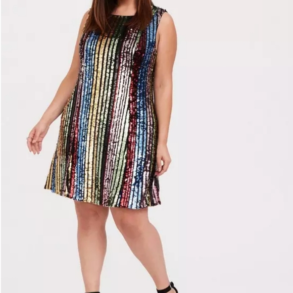 Colorful Sequin Striped Dress - Picture 4 of 4